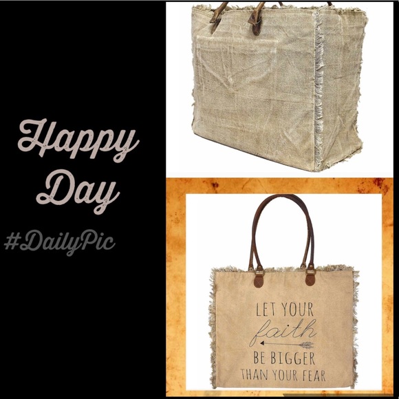 Vintage Addiction Handbags - LET YOUR FAITH BE BIGGER…BIG MARKET TOTE BAG